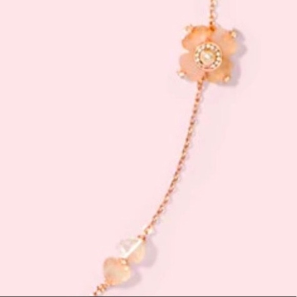 Kate spade flower scatter Rose Quartz Necklace NWT - Picture 2 of 6